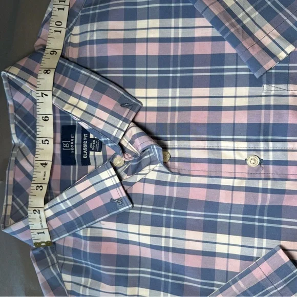 George Mens Shirt Size 2XL  Multicolor Blue Pink Plaid Classic Fit - Picture 10 of 15